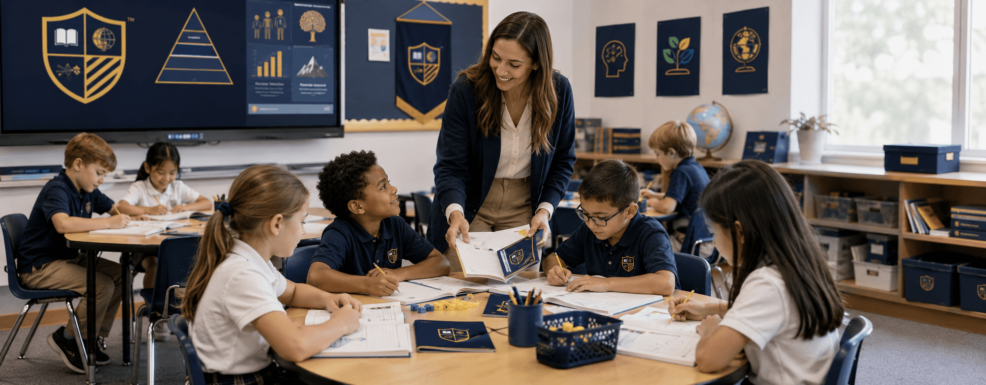 Students learning through collaborative Harvik classroom activities
