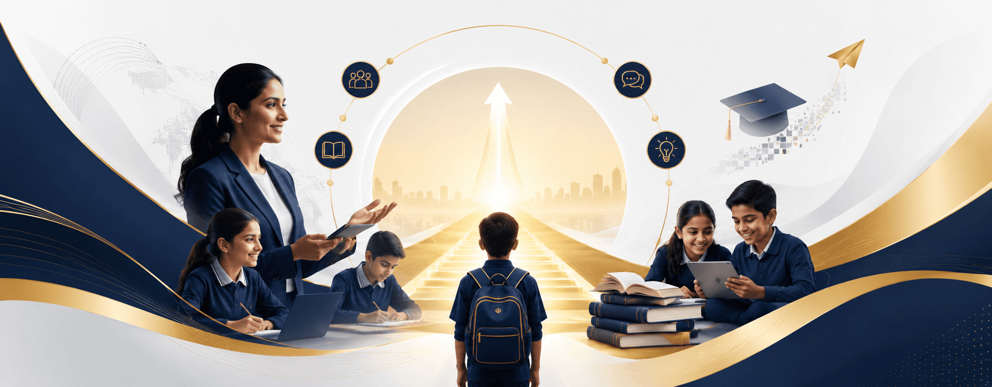 Teacher and students progressing toward a future-ready education